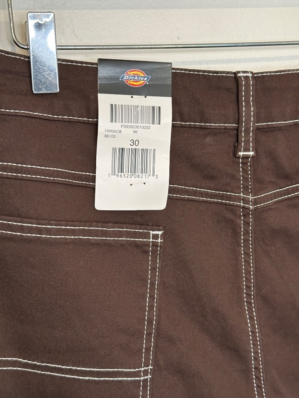 Dickies Shorts High Rise Women’s Size 30 Brown White Stitching NWT - Picture 4 of 5